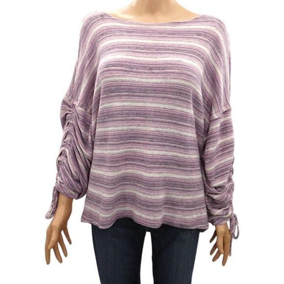 NWT Hummingbird Oversized Stripe Knit Top Boho Lagenlook Made in USA Size S - Picture 6 of 10